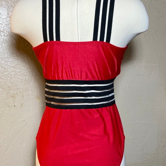 All red solid with black swim suit - Picture 6 of 7